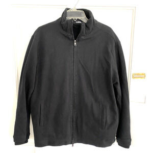 CLAIRBORNE Black fleece lined zipper closure pockets jacket women's size Large